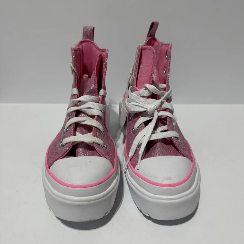 Converse Girls Lugged Lift Platform Sneakers Pink Size 6 M